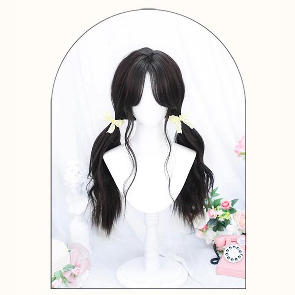 TALENARRA TALENARRA Black Wig with Bangs Long Black Wavy Wigs for Women Synthetic Wigs Natural Black Curly Hair Wig for Daily Party Use (black)