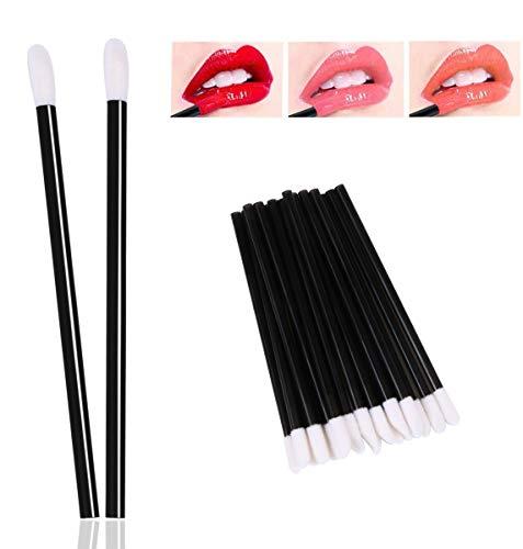 EVERMARKET EVERMARKET(TM) 500 Pieces Disposable Lip Brushes Lipstick Gloss Wands Applicator Makeup Tool Kits, Black
