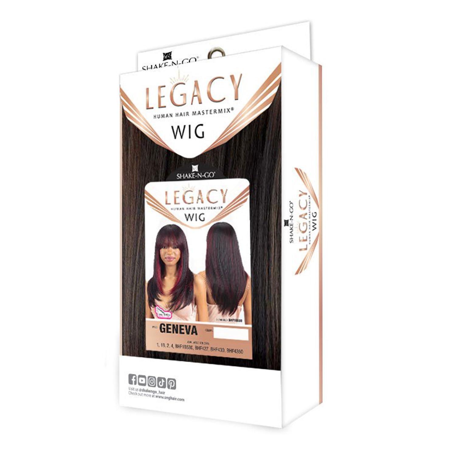 Shake-N-Go Milky Way Human Hair Blend Wig Legacy Geneva (1B)