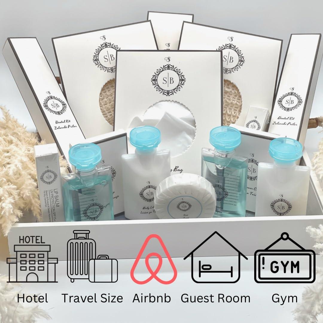 SB Essentials LLC Soap SB | Toiletries Bulk Set | Mini Amenities for Hotels, Air bnb, Yachts, Gym, Travel Size |50g Bar Soap Travel Size | 50 Pieces