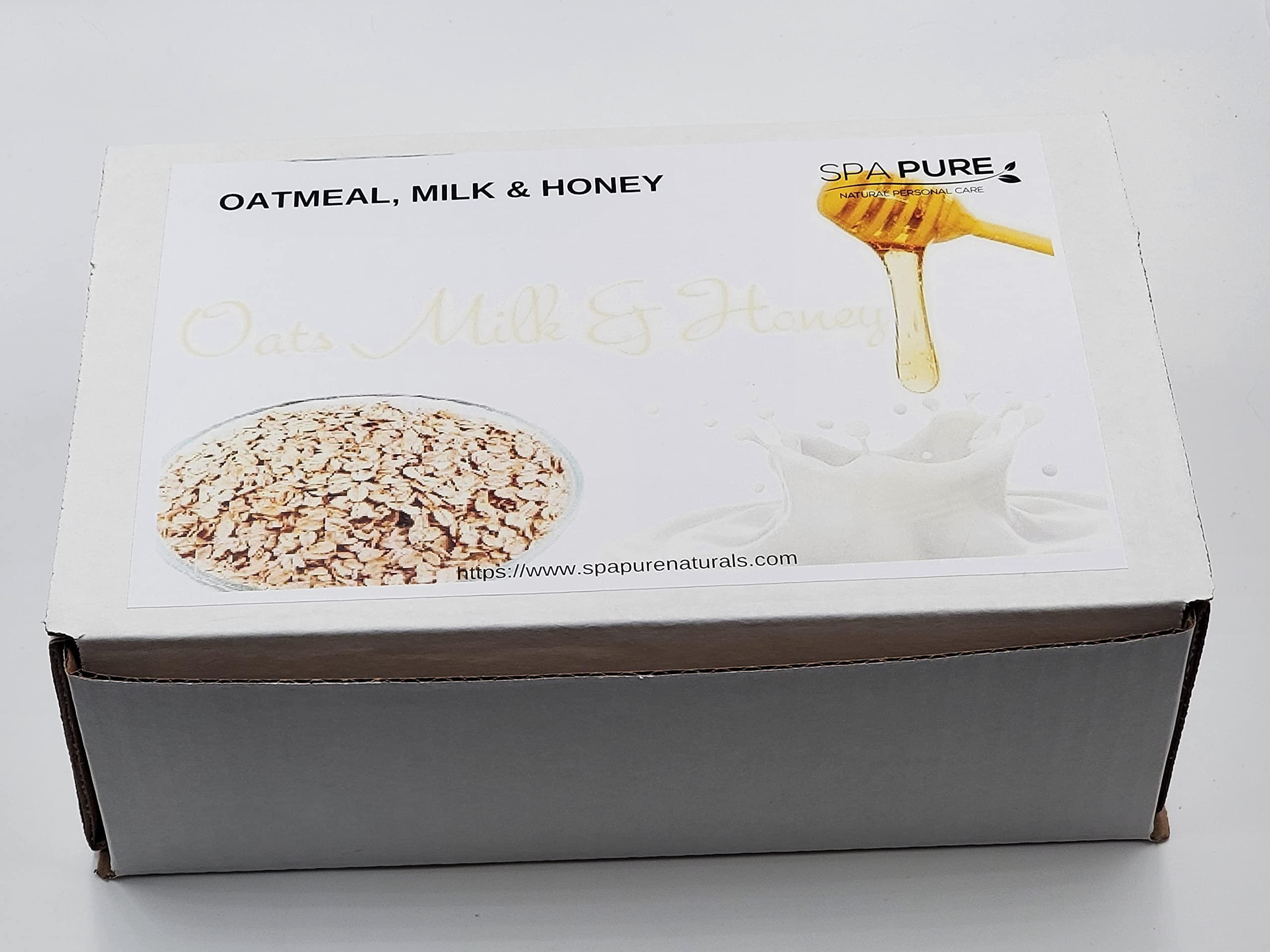 Spa Pure Spa Pure Luxury Spa Kit - 3 XL Bath Fizzies, 2 XL Shower Steamers, 3.5 oz Whipped Soap Scrub, Goat Milk Soap, Shower Gel (Oatmeal Milk & Honey)