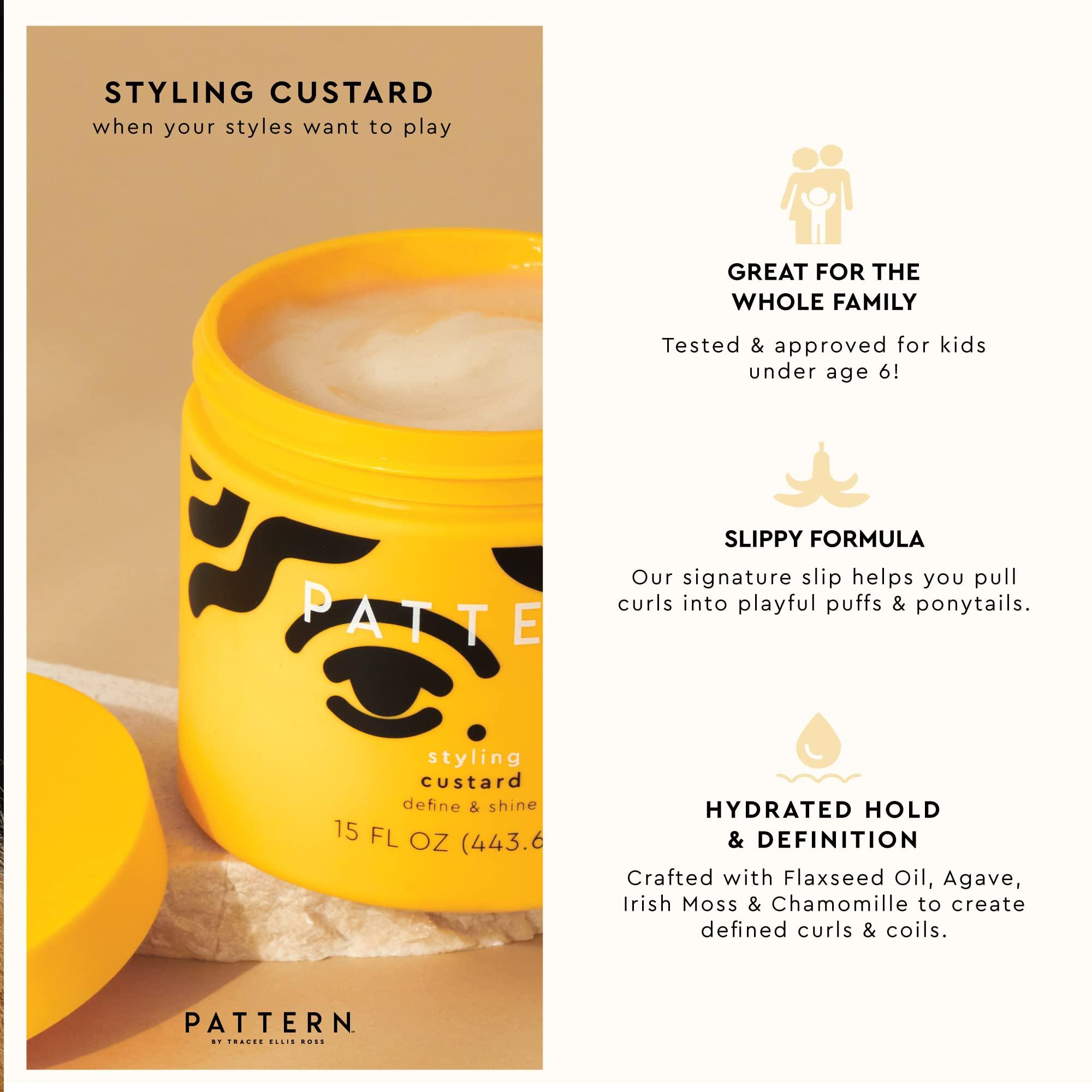 pattern PATTERN Beauty by Tracee Ellis Ross Styling Custard, 15 Fl Oz, Best for Curlies, Coilies and Tight-Textured Hair, 3a-4c