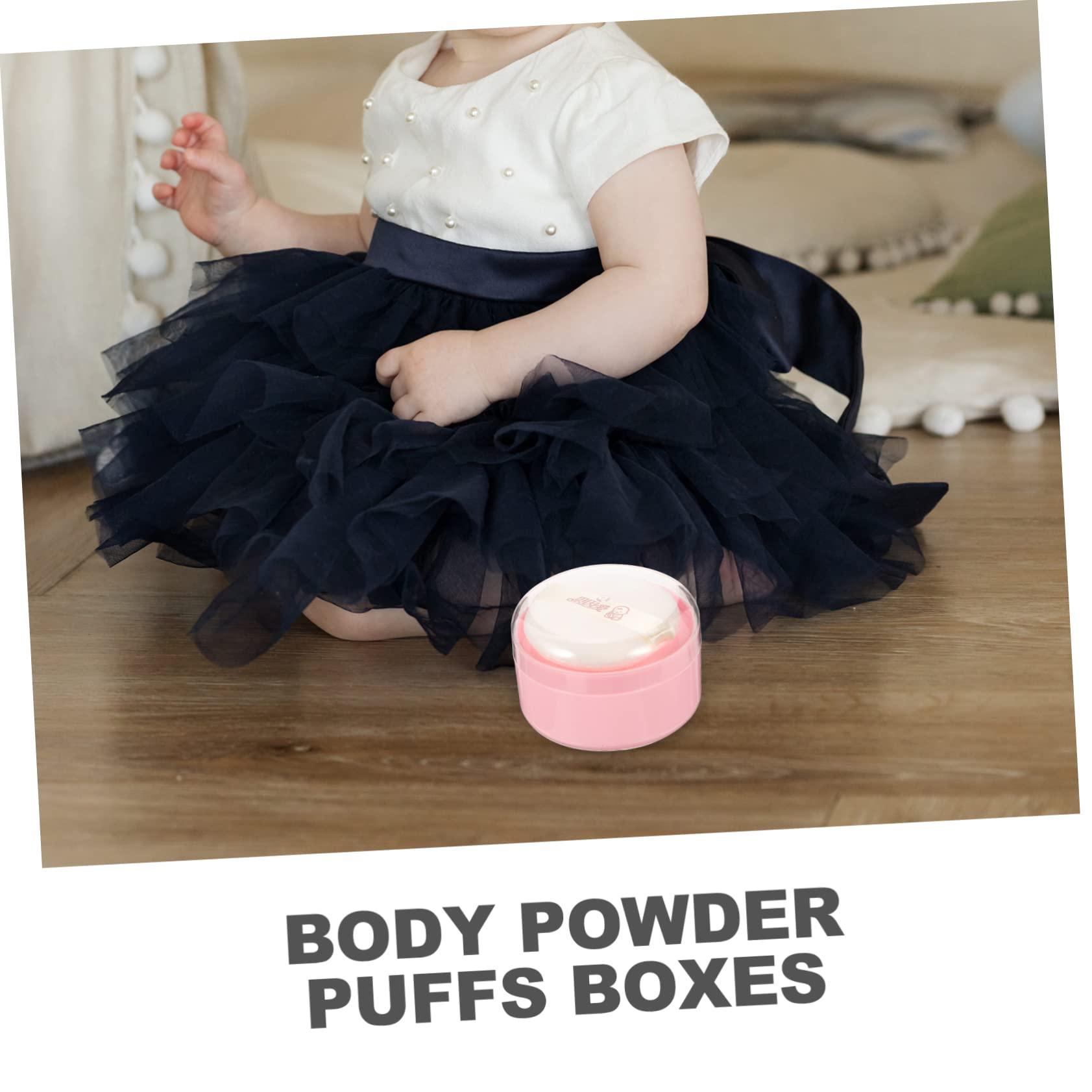 KOMBIUDA KOMBIUDA 2Pcs Loose Powder Puff Containers with Puffs Dusting Powder Boxes for Body Powder Travel-Friendly Cosmetic Puff for Home -go Use