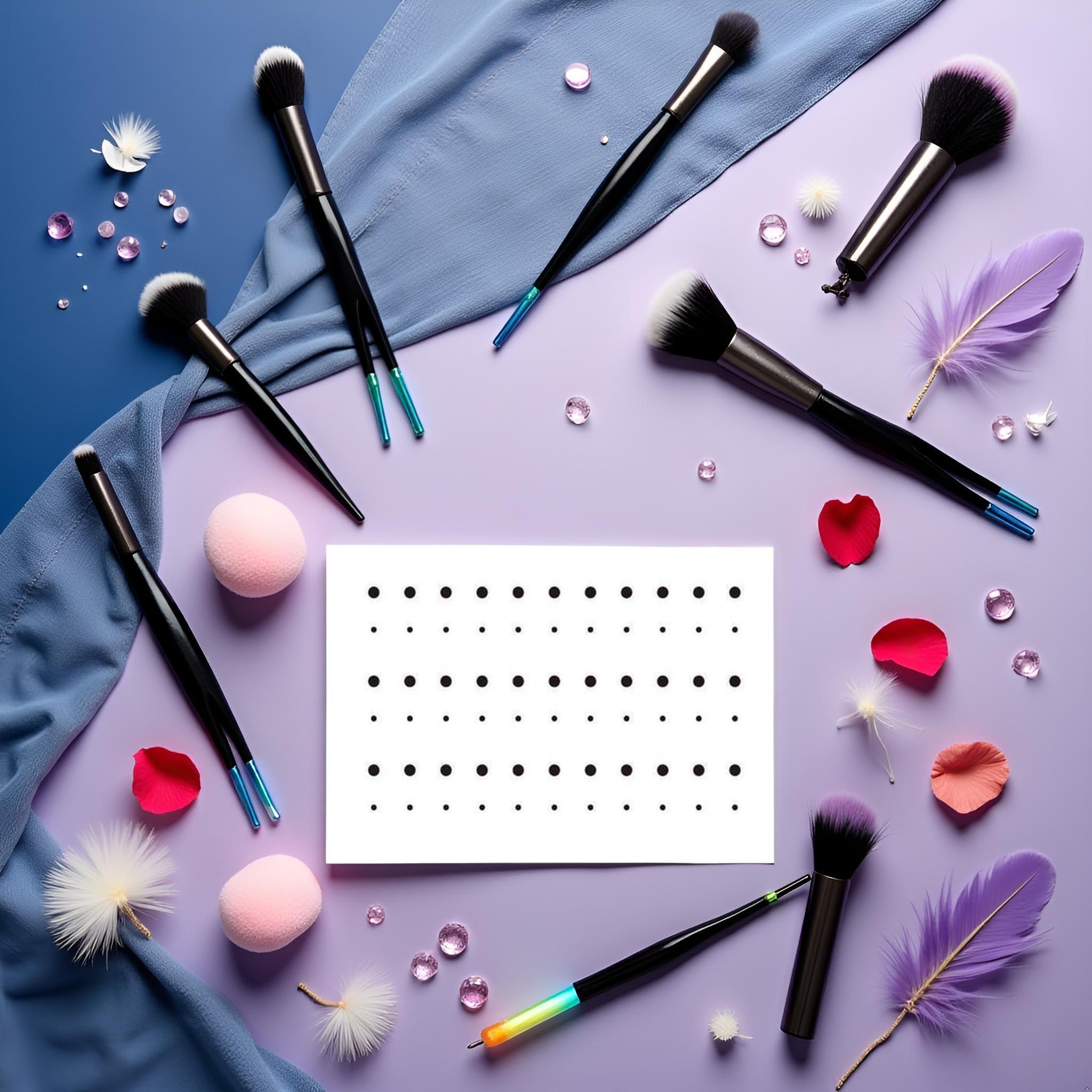 SquarezhenBo 10Pcs Tattoo Stickers,Korean Style Temporary Tattoos,Black Dot Fake Tattoo Beauty Stickers, Eye Corner Body Art Tear Mole Tattoo Stickers Temporary Tattoos