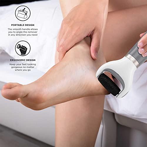 Brookstone Brookstone Electric Callus Remover with Callus Remover Refills | 3 Diamond Crystal Infused Rollers for Dry Feet, Cracked Heels, and Foot Exfoliator | Pedicure Tools for at Home Foot Care | Rose Gold