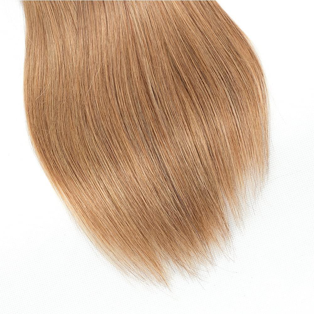 AuokMar 1B/27 Human Hair Bundles Blonde Straight Hunman Hair Bundles 1B27 Color Brazilian Honey Blonde Human hair bundles Ombre Two Tone 3 Bundles Unprocessed Virgin Hair Extensions 16 18 20 Inch