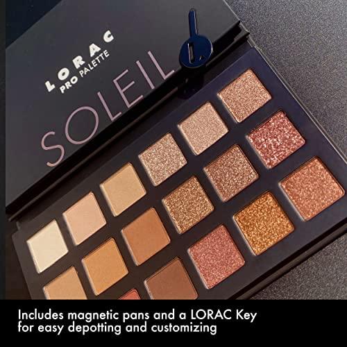 LORAC LORAC PRO Matte & Shimmer Eyeshadow Palette, Soleil | Glitter | Mirror Compact | Cruelty Free, Gluten Free, Vegan