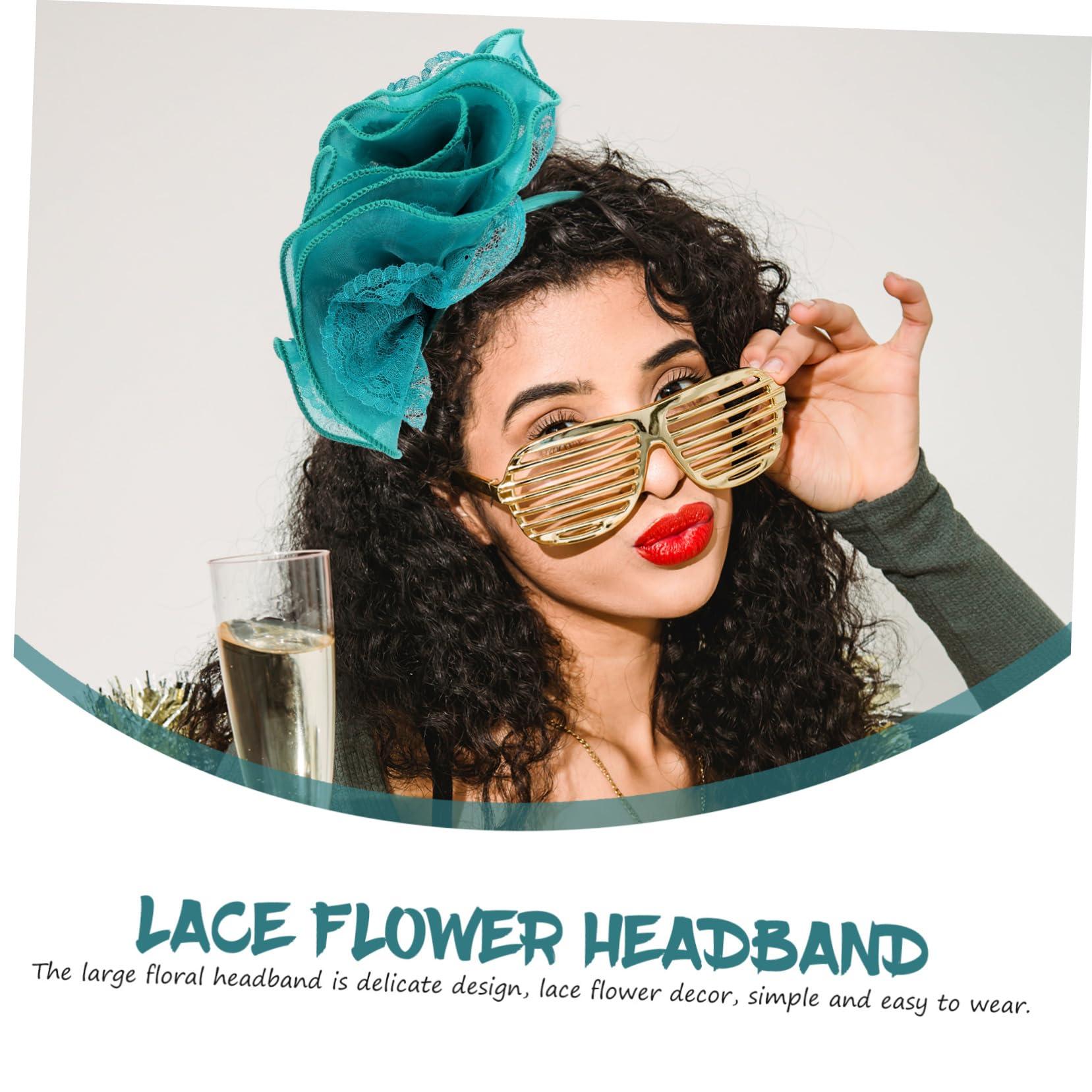 SOESFOUFU SOESFOUFU Lace Metal Green Bridal Headband Headband for Women Wedding Hair Accessories Large Headband for Bridal