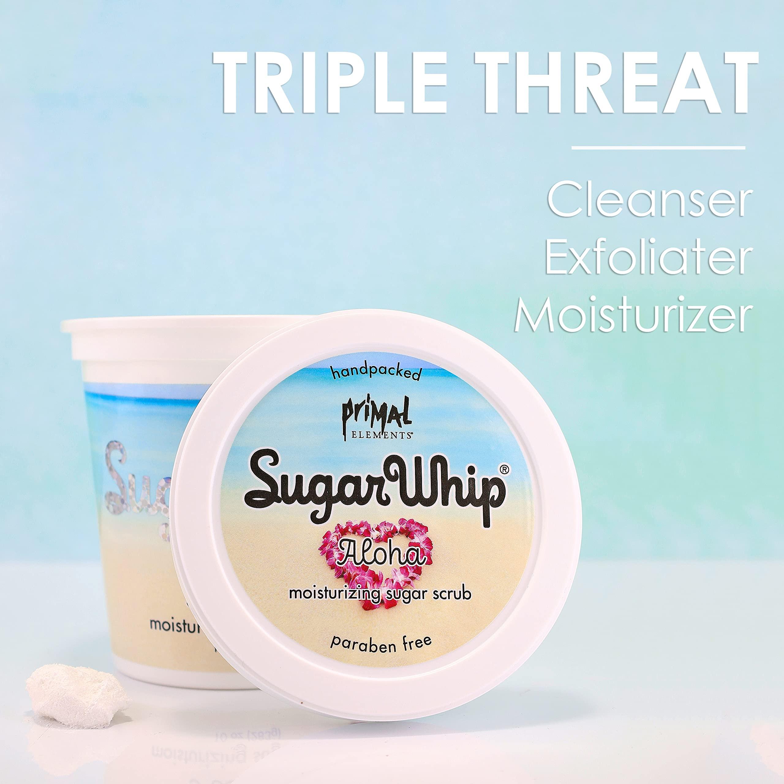 Primal Elements Primal Elements Sugar Scrub, Exfoliating Sugar Whip, Body Cleanser and Moisturizer - Aloha, 10 oz Package