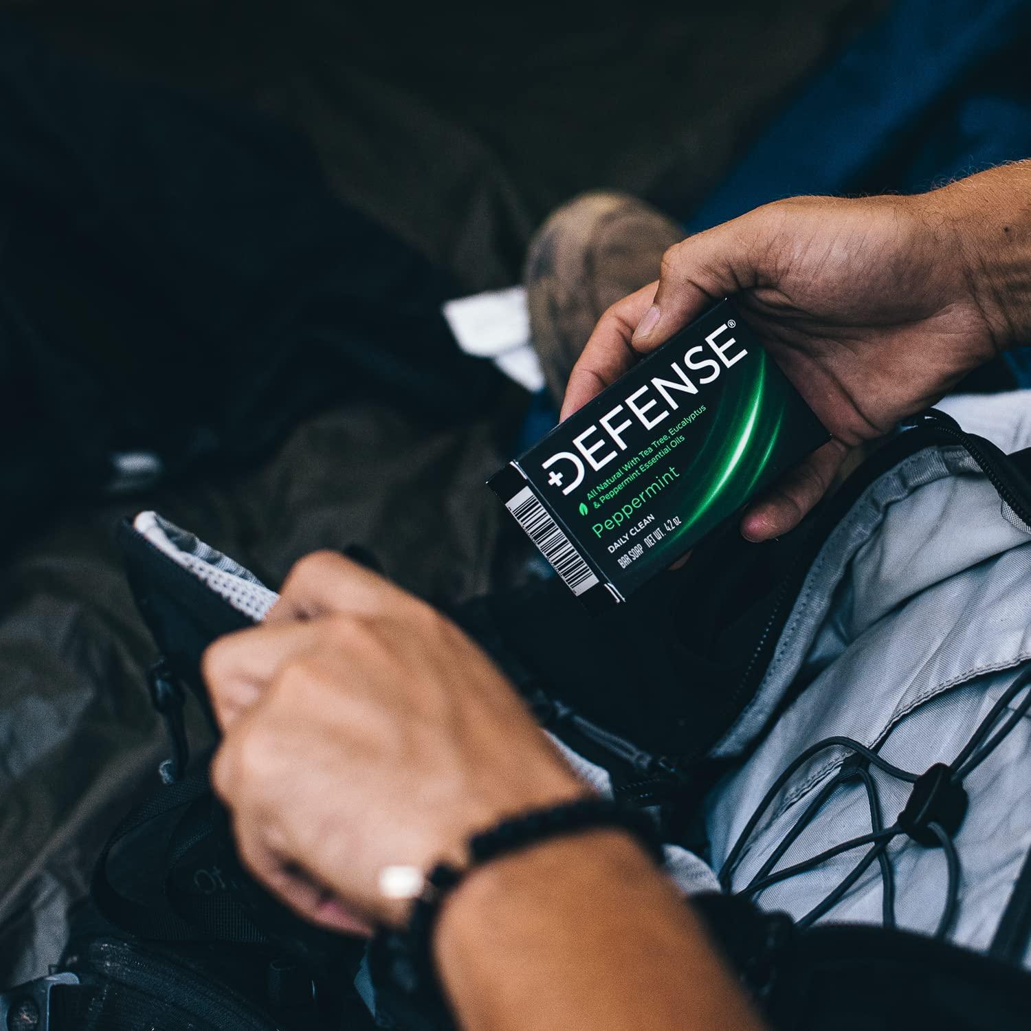 Defense Soap Defense Soap Peppermint 4 Oz Bar (Pack of 2), Antifungal Medicated Bar Soap, & Body Wash 32 oz - Natural Shower Gel