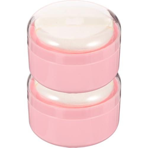 KOMBIUDA KOMBIUDA 2Pcs Loose Powder Puff Containers with Puffs Dusting Powder Boxes for Body Powder Travel-Friendly Cosmetic Puff for Home -go Use