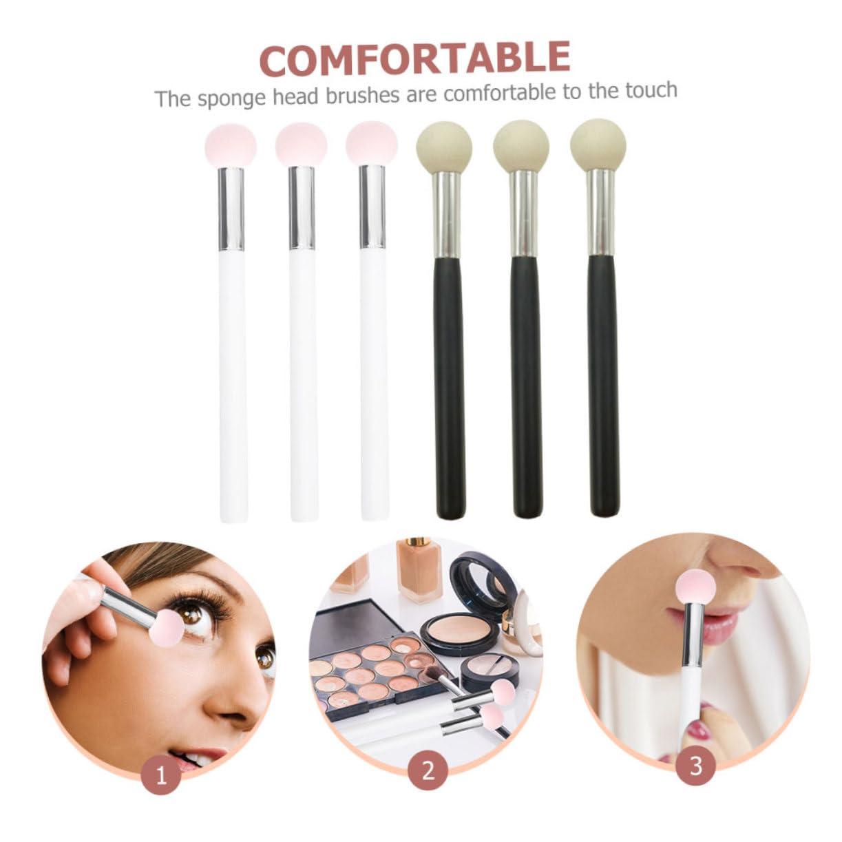 IWOWHERO 12 Pcs Sponge Makeup Brush Makeup Sponge Sponges Makeup Supplies Sponge Head Makeup Brush Makeup Eyeshadow Concealer Bulk Dual Using Sponge Dry Wet Using Sponge Wooden Handle IWOWHERO