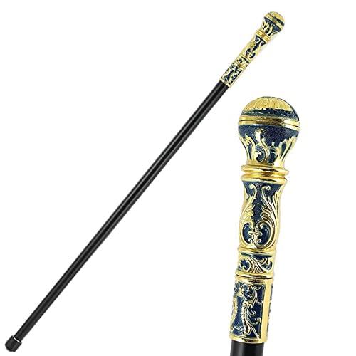 Yufenj Yufenj Blue and Gold Two-Color Domineering British Round Head Handle Scepter Gift Young Creative Gentleman Civilized Stick Men and Women Cane
