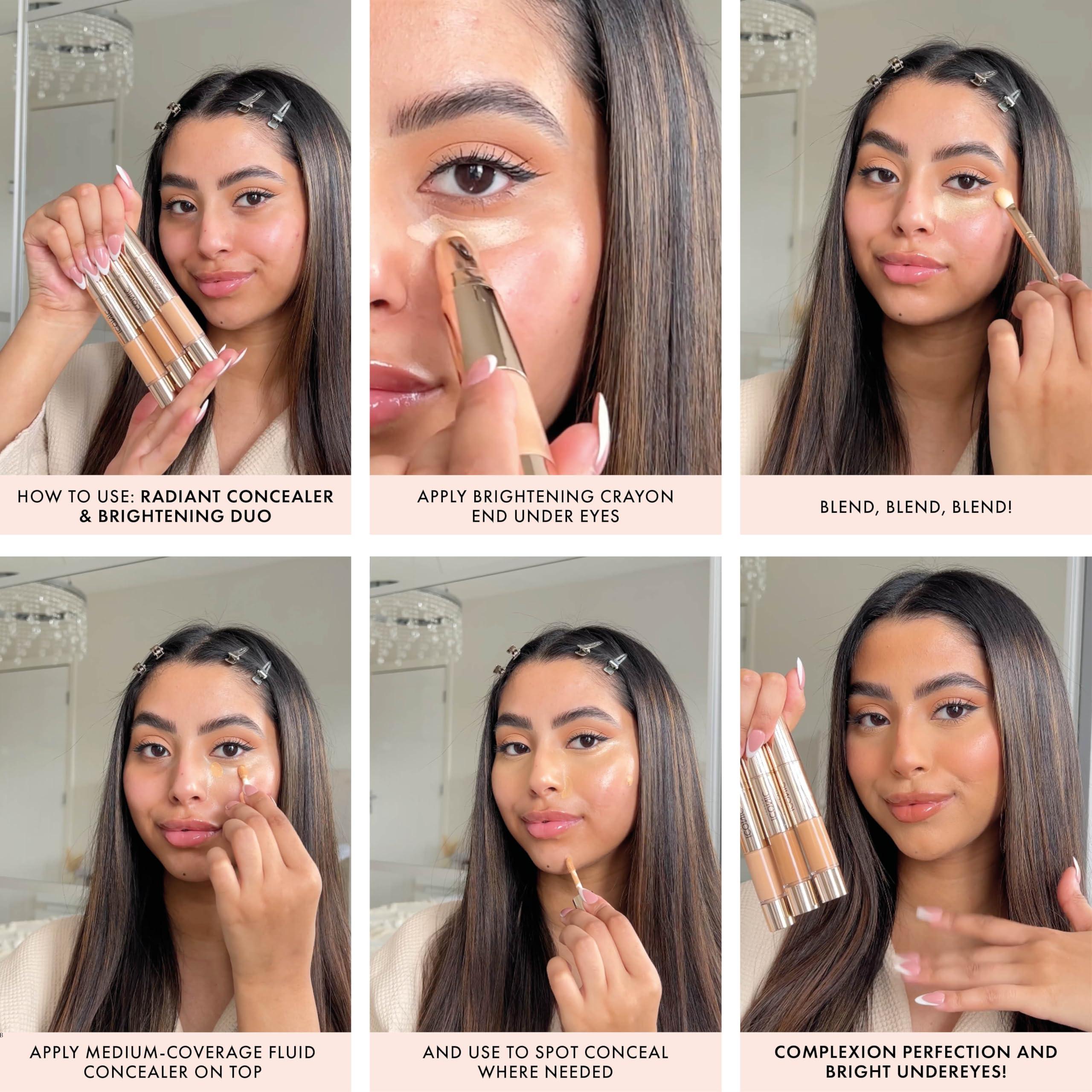 ICONIC LONDON ICONIC LONDON Radiant Concealer & Brightening Duo | Creamy Liquid + Brightening Crayon Dual Ended Concealer, Cruelty Free, Vegan Makeup (Warm Light) 0.08 oz