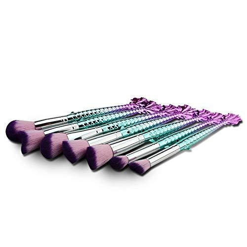 DUOER HOME-Makeup Brush Sets Makeup Brush Sets 7 Mermaid Makeup Brush Gradient Fishtail Makeup Brush Makeup Brush Mermaid Makeup Kit Portable Beauty Brush Makeup Brush (Color : Multi-Colored)