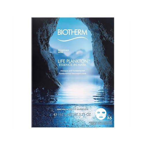 Biotherm Biotherm Life Plankton Essence-In-Mask, Regenerating Facial Sheet Mask with Biotech Plankton for Healthy, Hydrated, and Glowing Skin, Professional Facial-Treatment Like Result, (Box of 6)