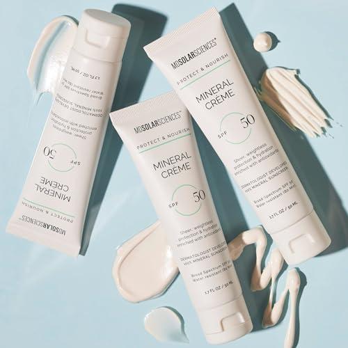 MDSolarSciences MDSolarSciences Mineral Crme Face and Body Sunscreen SPF 50, Mineral Sunscreen for Kids and Adults, Water-Resistant Up to 80 Minutes, Broad Spectrum UV Protection, 3.4 Fl Oz