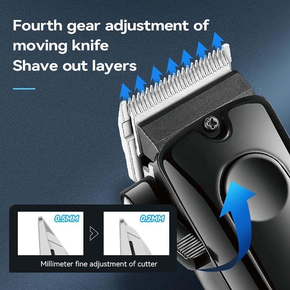 toothgeneric toothgeneric Hair Cutting Tool, Metal Men\'s Professional Hair Trimmer Electric Beard & Hair Clipper Rechargeable Hair Cutter Machine Haircut