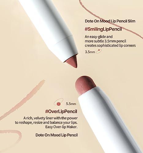 Heart Percent Heart Percent Dote On Mood Lip Pencil Slim, Defines and Fills Creamy Lip Liner Retractable Lipstick Pencil with Built-In Sharpener, 08. Cloudy Mauve