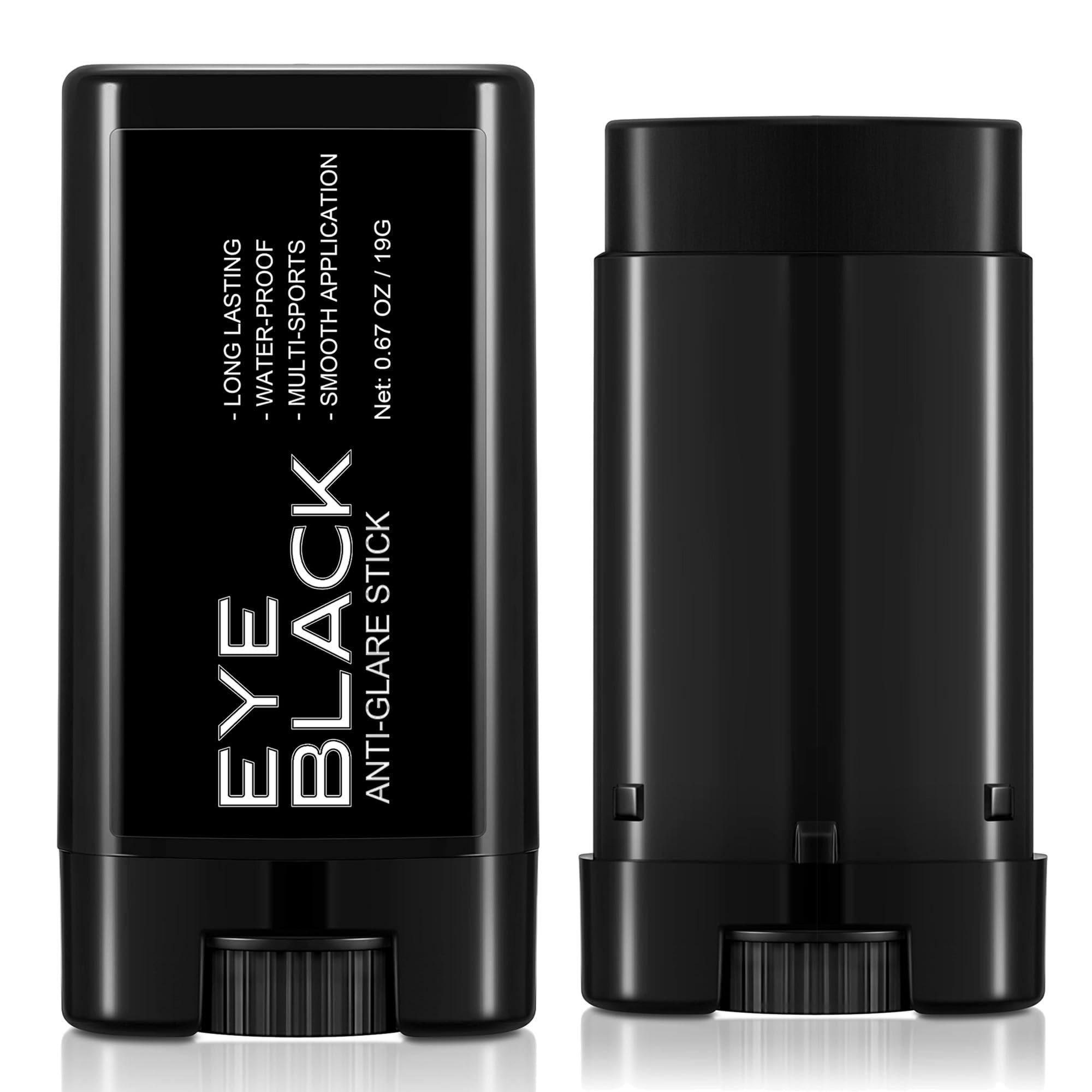 Wismee 2pcs Black Eye Black Stick, Anti-Glare Under Eye Black Sports Grease Stick for Baseball Softball Soccer Lacrosse Hockey Athletes Sports Training, Sports Eye Black Stick