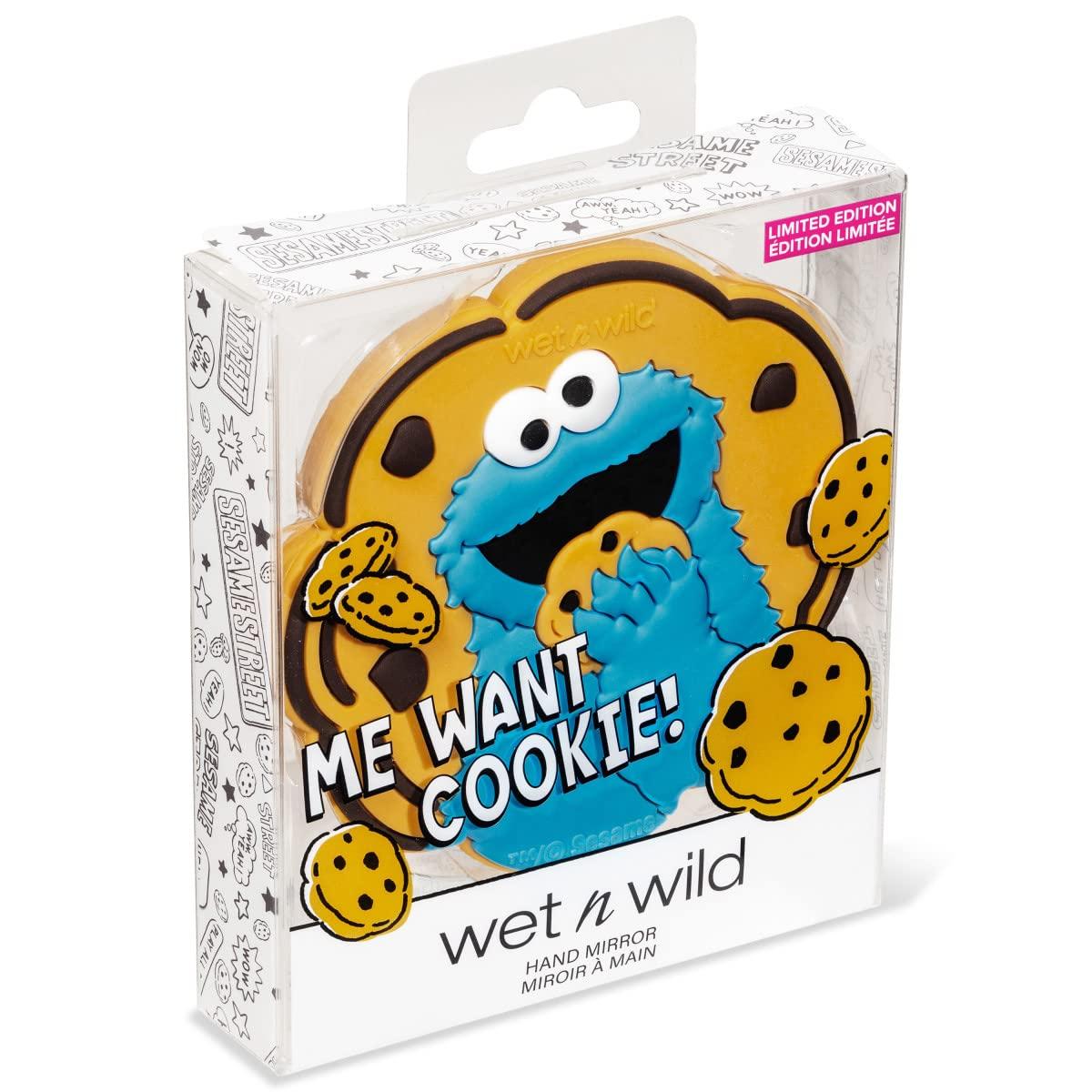 wet n wild wet n wild Sesame Street Collection, Comfort-Grip Handle, Versatile & Portable Hand Mirror - Me Want Cookie