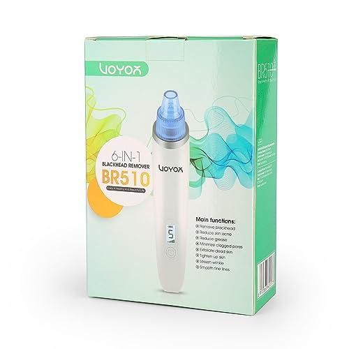 VOYOR VOYOR Blackhead Remover Pore Vacuum - Electric Face Vacuum Pore Cleaner Acne White Heads Removal with Suction Heads (BR510)