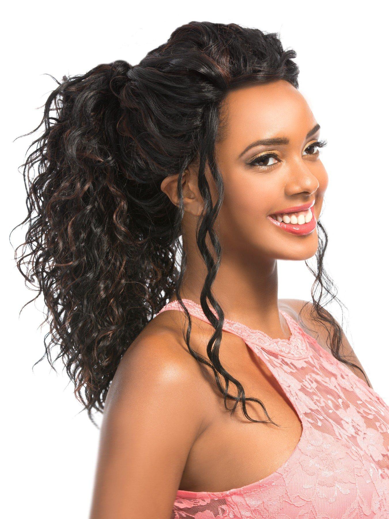 HAIR TOPIC HAIR TOPIC MEGA LACE 112 (1 Jet Black) L-Part Lace Front Wig