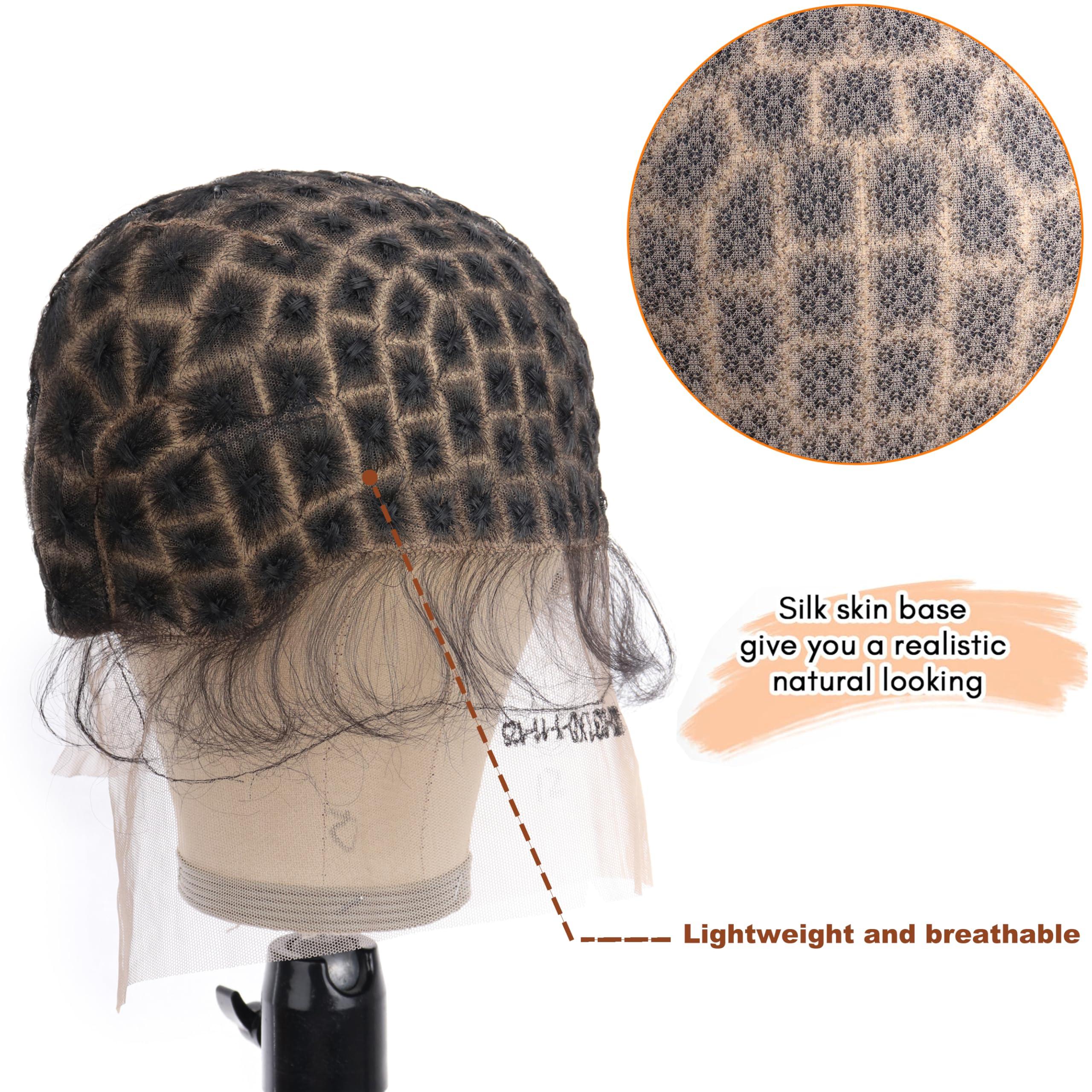 PORSMEER PORSMEER Full Lace Braided Wig Caps for Crochet Hair, Lace Crochet Cap for Black Women, Knot Crochet Wig Cap with Baby Hair, LightWeight Adjustable & Breathable with 123 Knots