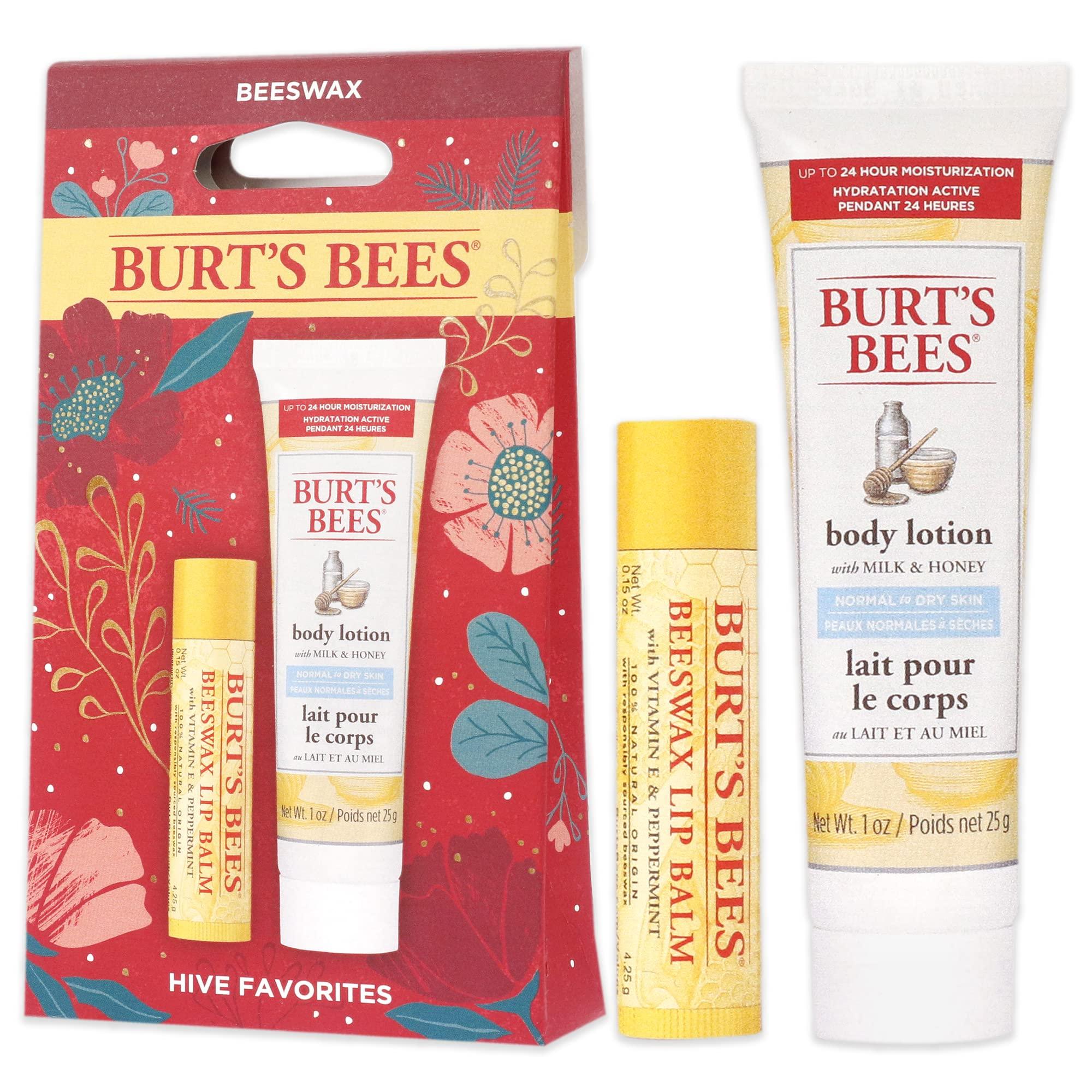 Burt's Bees Burts Bees Hive Favorites Kit - Beeswax Unisex 2021-0.15oz Beeswax Lip Balm, 1.0oz Body Lotion with Milk and Honey, 2 Piece set