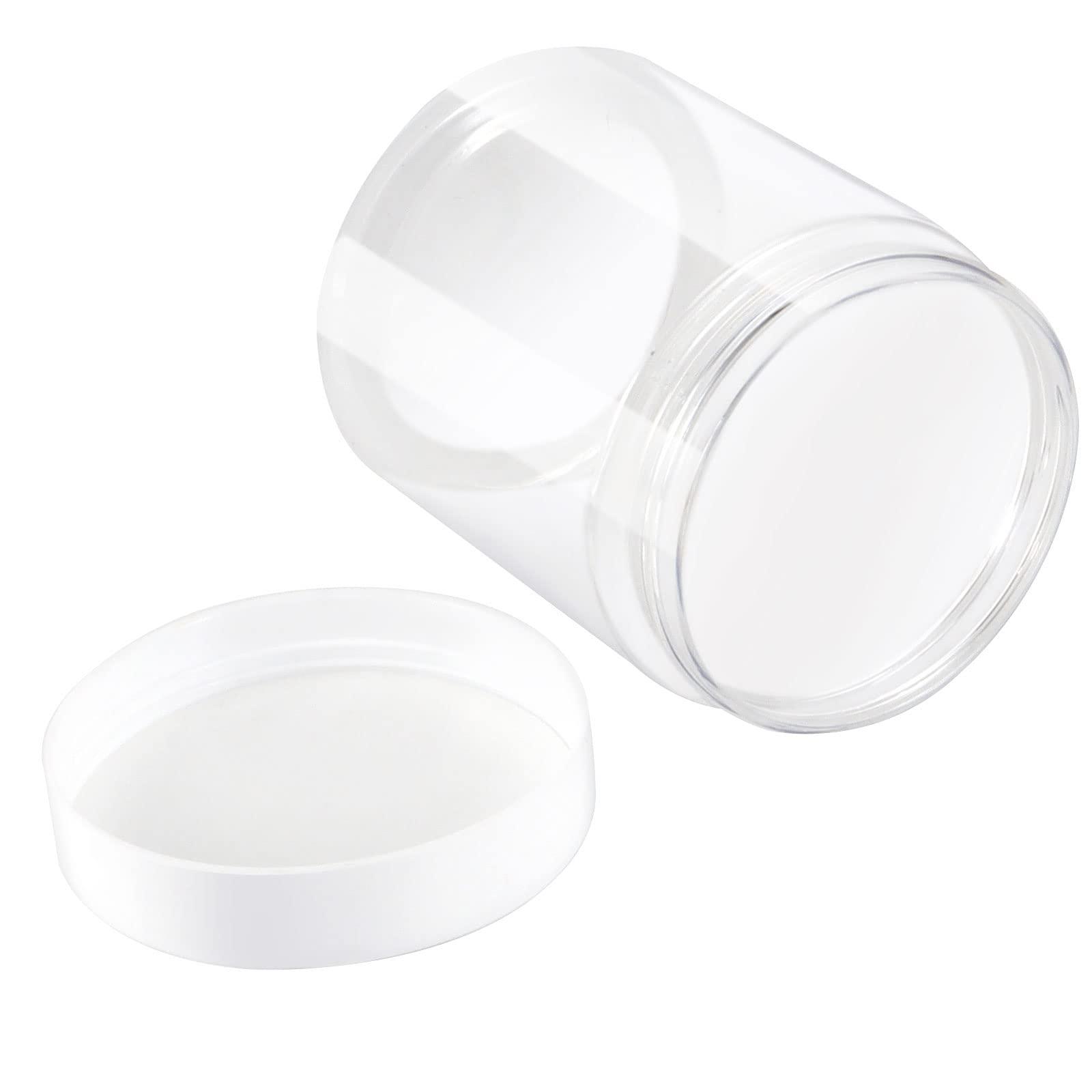 JEUIHAU JEUIHAU 46 Pack 8 OZ Plastic Jars with Lids, Clear Empty Slime Storage Containers, Plastic Cosmetic Containers for Slime Making, Food, Beauty Products, BPA Free