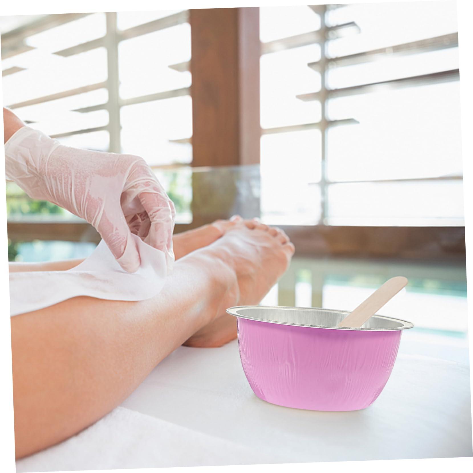 Angoily Angoily 10pcs Wax Melting Bowl Non- Stick Wax Bowl Chocolate Melting Pot Pan Cupcake Pie Aluminum Melting Bowl Liners Chaffing Dish Warmers Bowls Melter Heater Wax Pot Aluminum Foil Pink