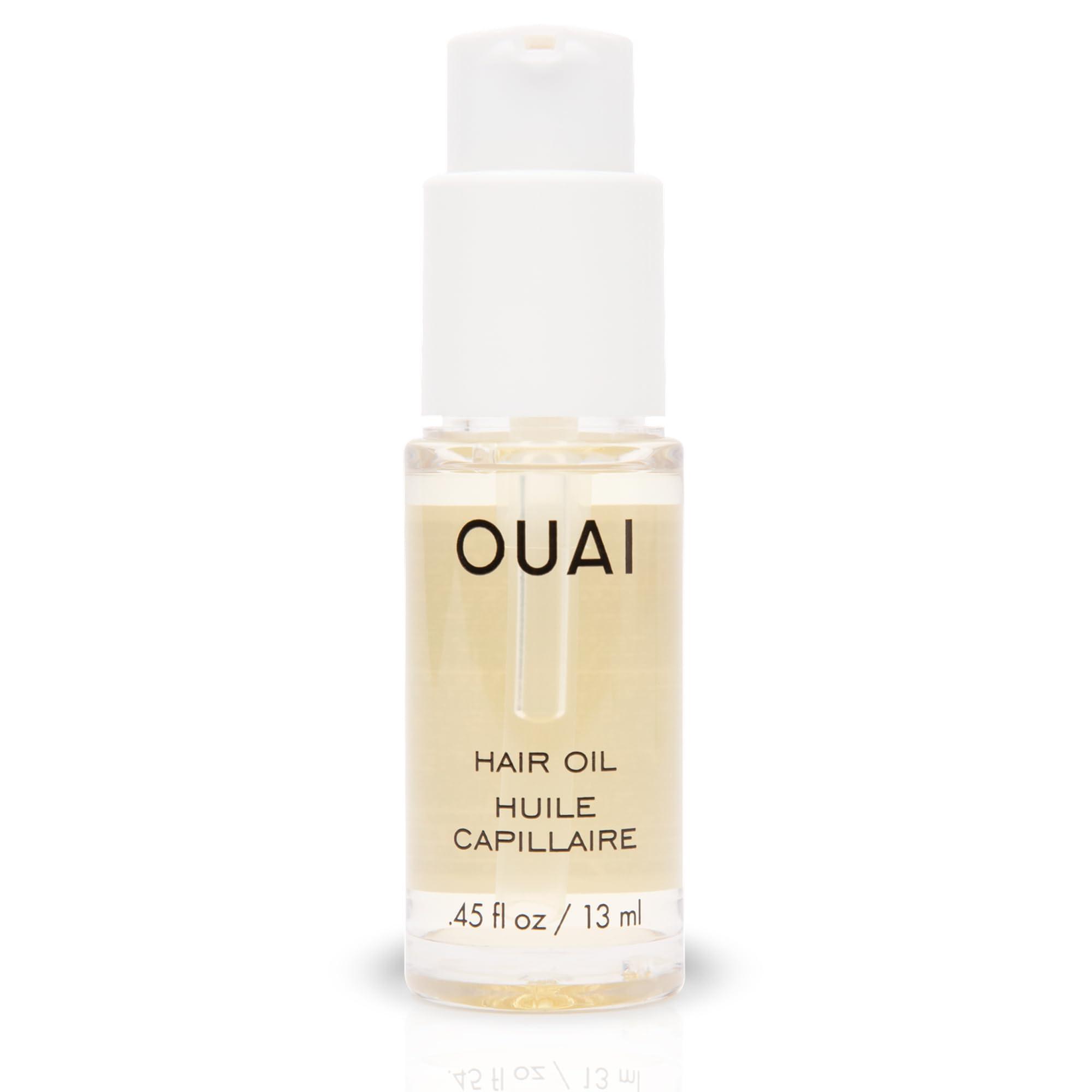OUAI OUAI Hair Oil Travel Size - Hair Heat Protectant Oil for Frizz Control - Adds Hair Shine and Smooths Split Ends - Color Safe Formula - Paraben, Phthalate and Sulfate Free (0.45 oz)