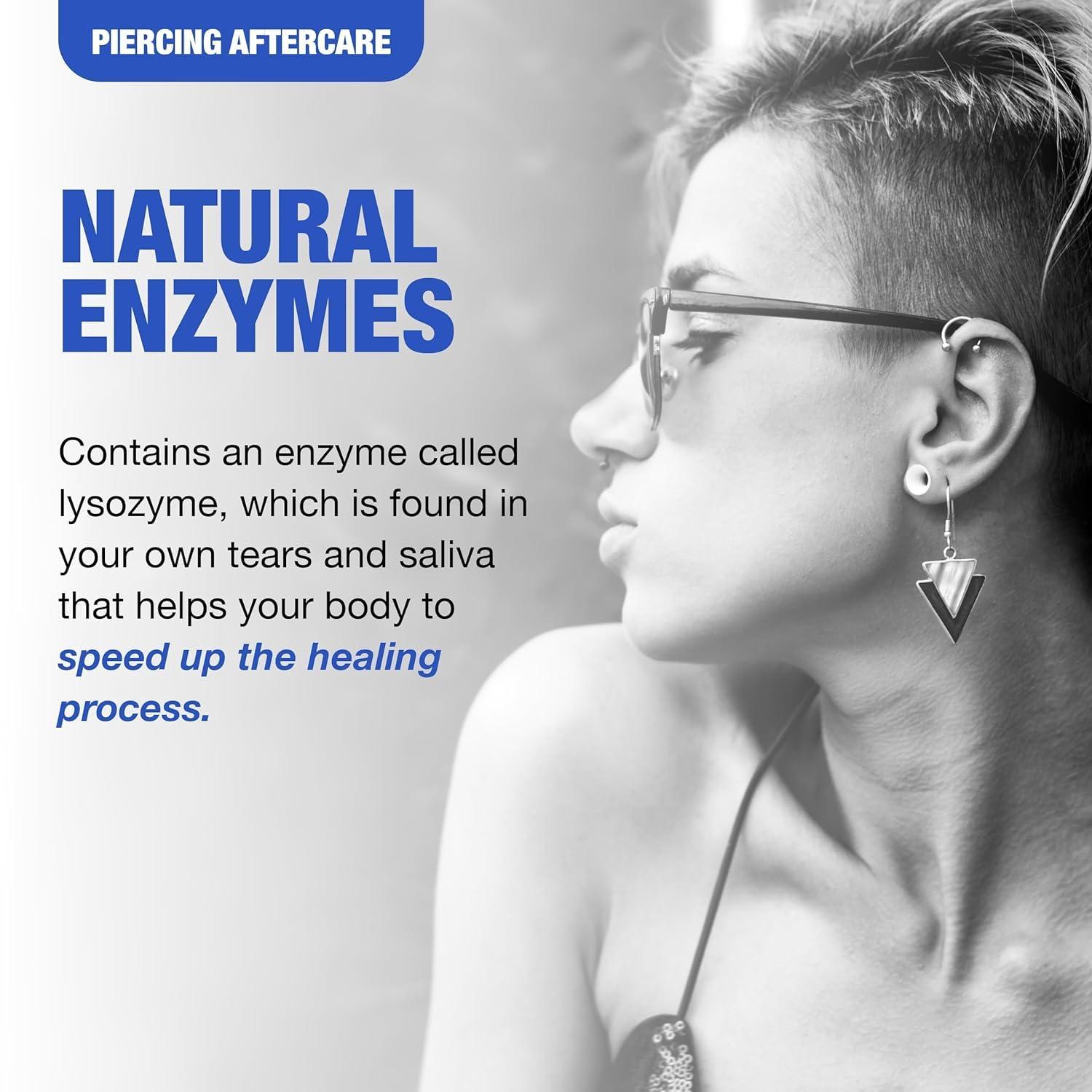 H2Ocean H2Ocean Piercing Aftercare Spray, Sea Salt Keloid & Bump Treatment, Wound Care Spray Organic Wound Wash For Ear, Nose, Naval, Oral Body Piercings - 1.5 oz (Pack of 2)