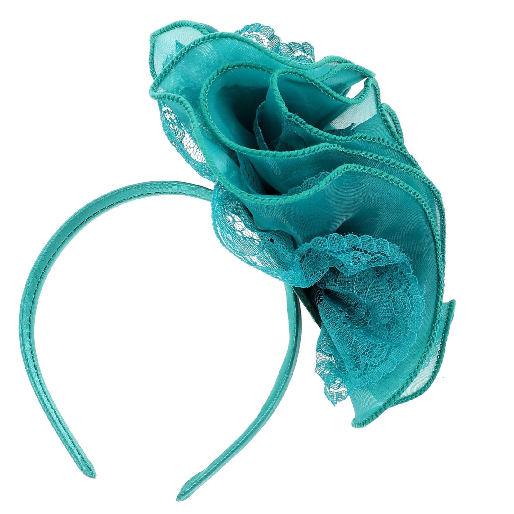 SOESFOUFU SOESFOUFU Lace Metal Green Bridal Headband Headband for Women Wedding Hair Accessories Large Headband for Bridal