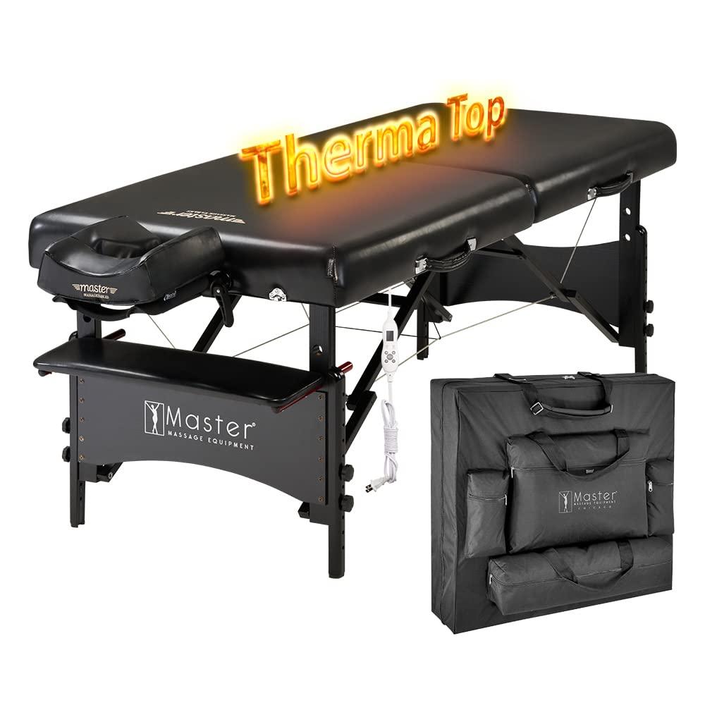 Master Massage Master Massage Table Galaxy Heated Professional,30 inch Extra Wide Portable Folding Memory Foam PU Upholstery Salon Spa bed,Height Adjustable Massage Therapy Table with carrying case (30" Galaxy TT)