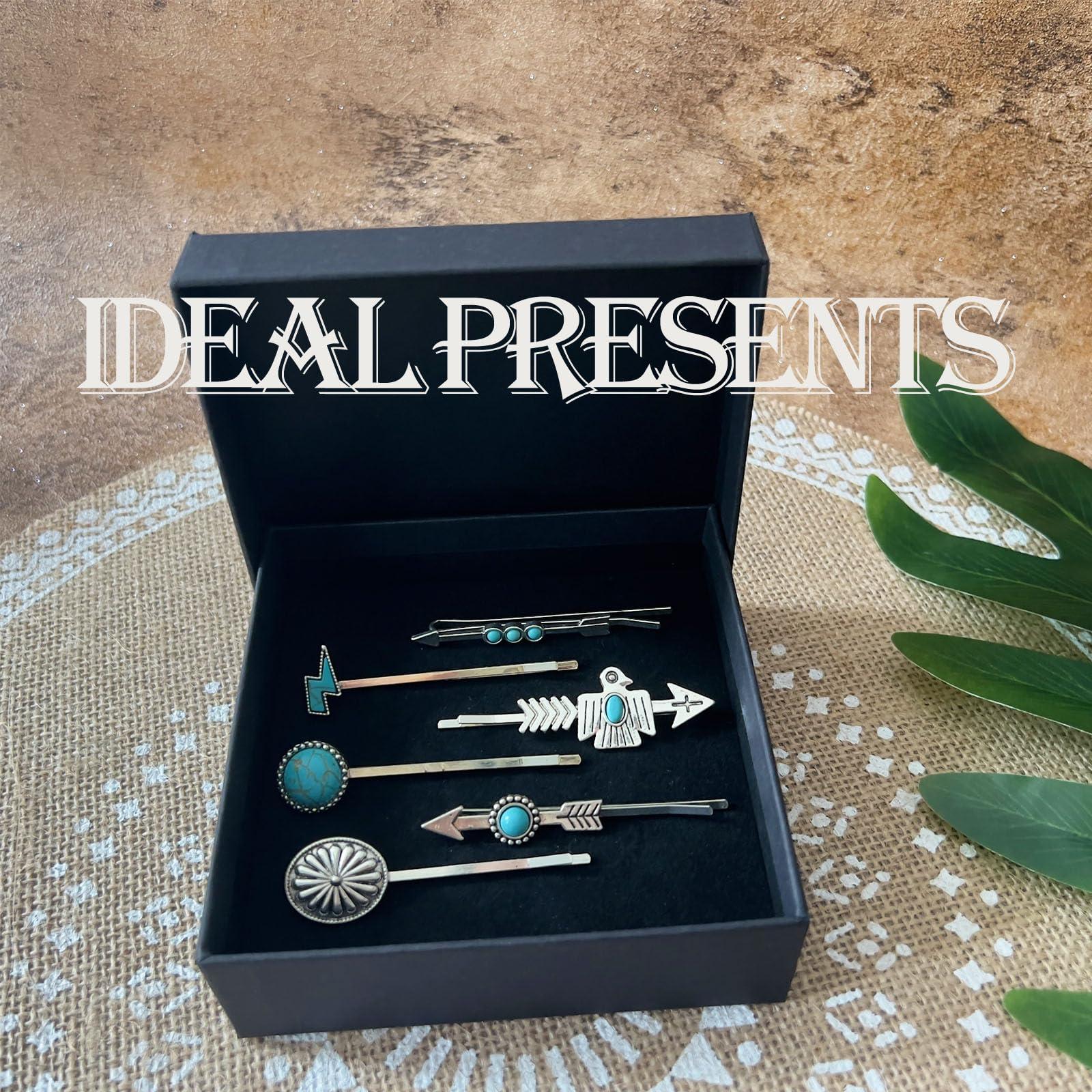 KOVOLITU KOVOLITU Women\'s Western Turquoise Hair Clips Set of 6 Decorative Bobby Pins Boho Hair Barrettes-Flash