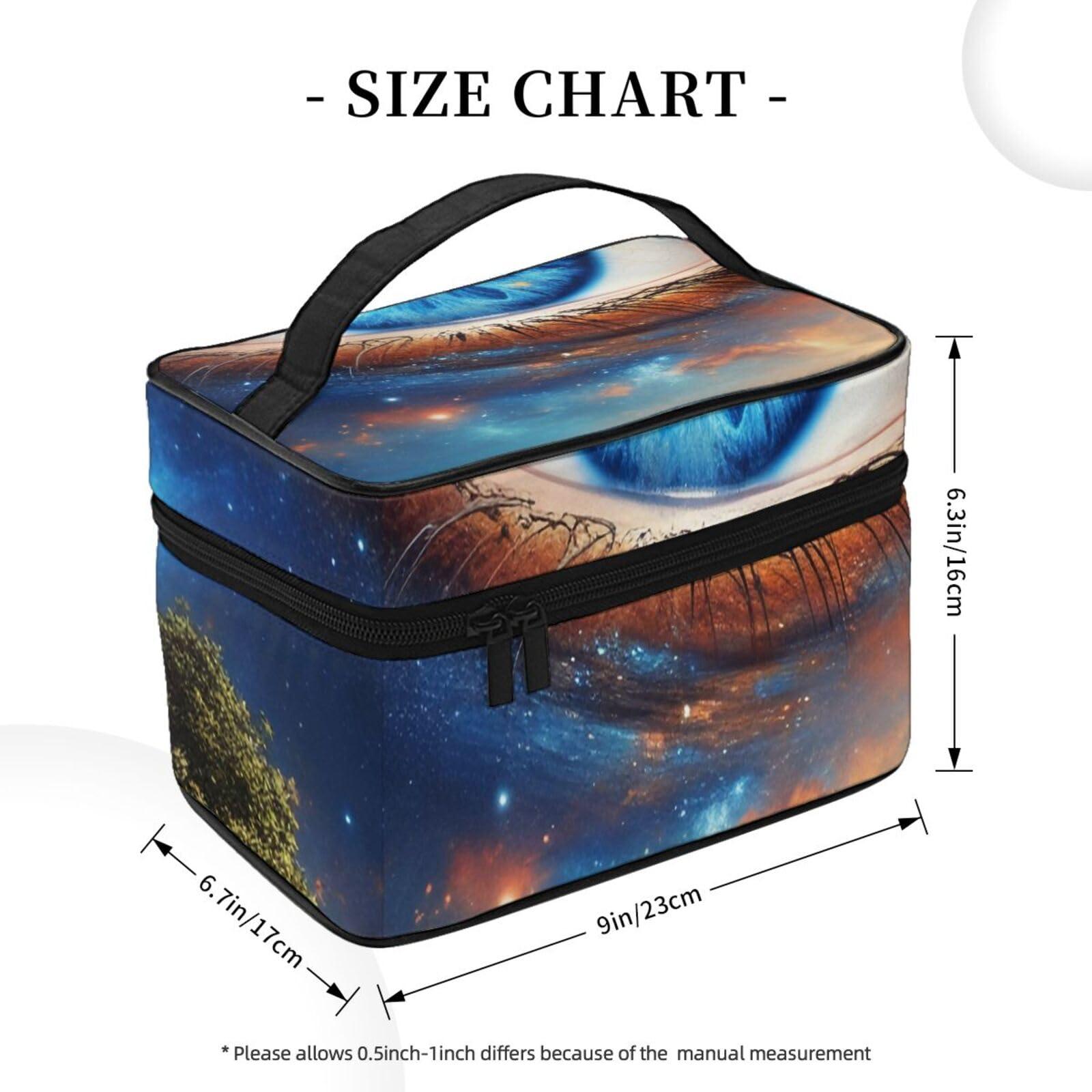 QASDFGHR QASDFGHR Small Blue Galaxy Earth Print Makeup Bag,Travel Cosmetic Bag with Zipper for Women Square Make Up Bags Organizer