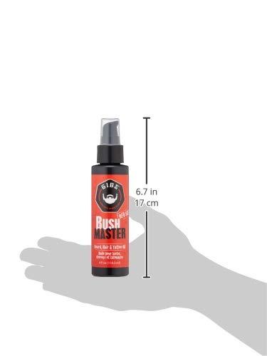 GIBS GROOMING GIBS Grooming Bush Master Beard, Hair & Tattoo Oil- All-Natural with Nutmeg, Leather, Vanilla & Musk Scent- Softens & Strengthens Beard Growth, Moisturizes Skin, 4 Oz.
