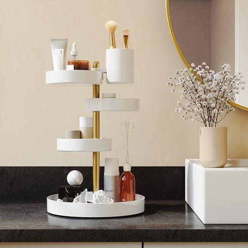 Umbra Umbra Pirouette Cosmetic Organizer, White/Brass