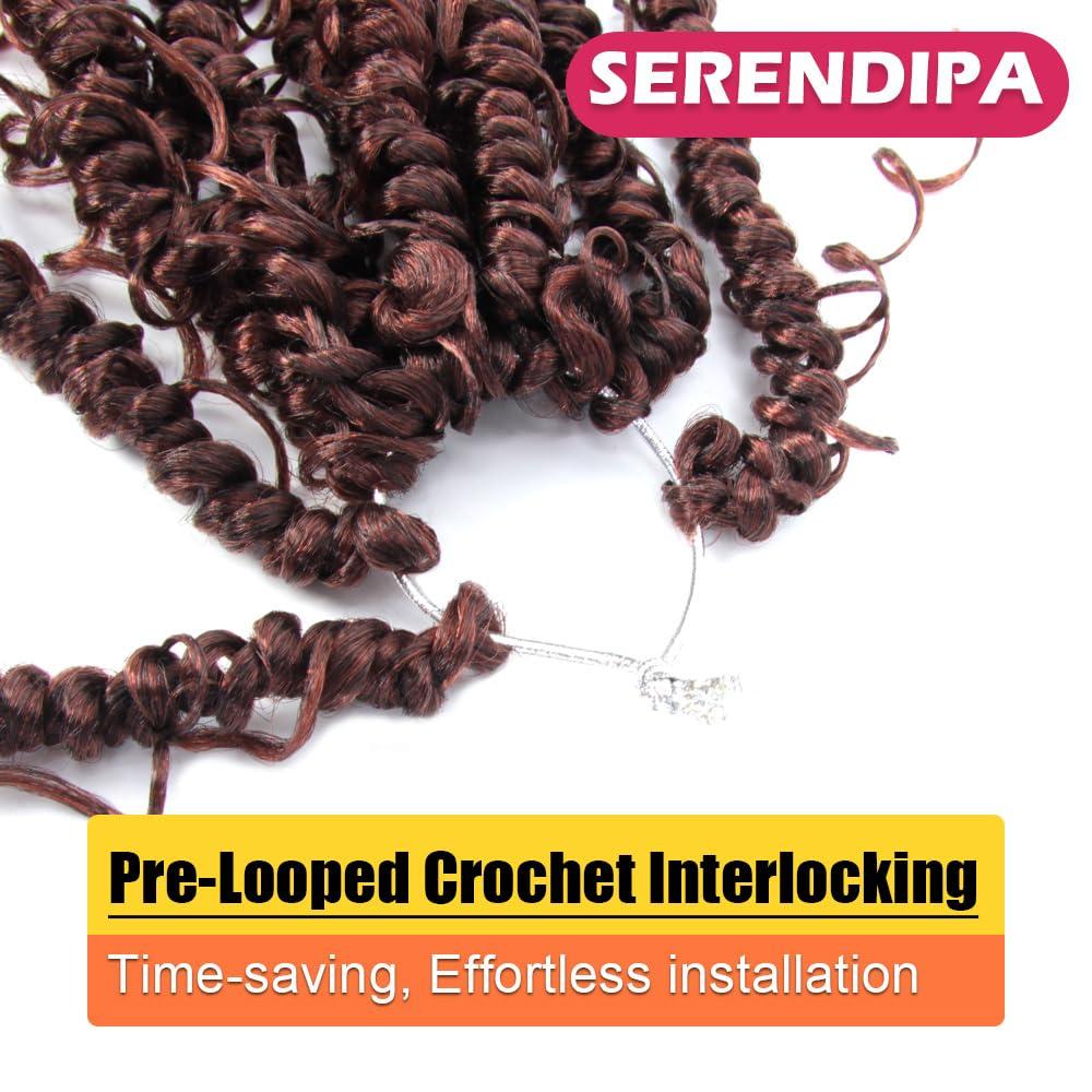 SERENDIPA SERENDIPA Goddess Passion Twist Hair with Curly End 12 Inch Short Pre-Looped Boho Style Crochet Braids Pre-twisted (8 Packs, T350)