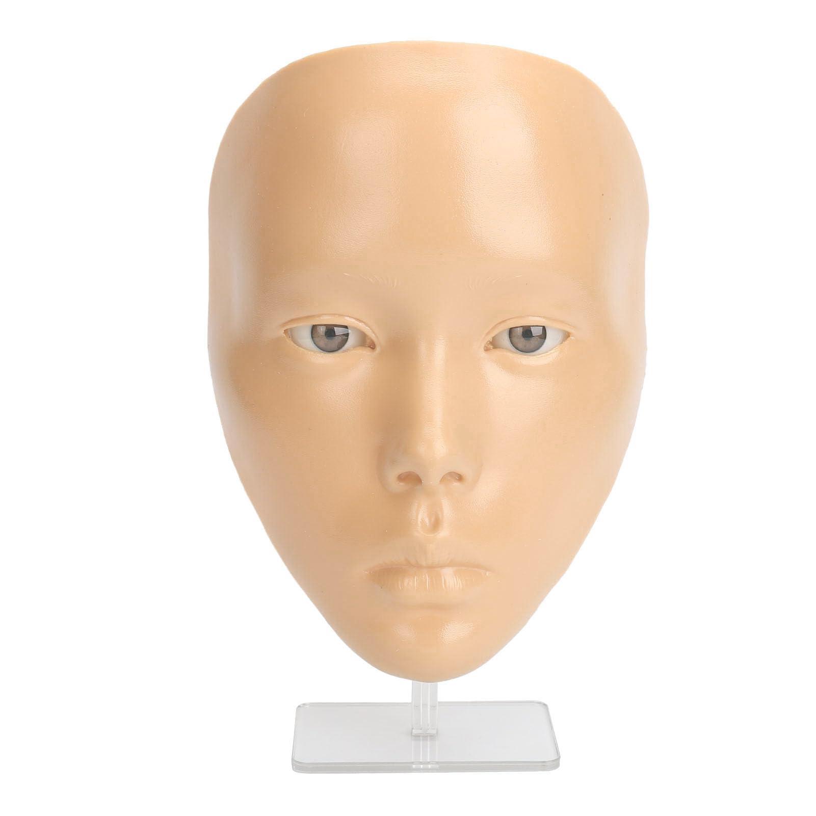 JTLB JTLB Makeup Practice Face with Plastic Stand 5D Silicone Full Face Makeup Practice BoardReusable Mannequin Tool for Beginner (White Skin)