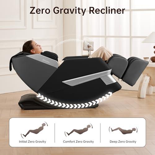 Real Relax Real Relax 2025 Massage Chair Full Body, 3D SL Track Shiatsu Massage Recliner, 21 Auto and Thai Stretch Modes, APP and LCD Control, Body Scan, Fit Home and Office, PS3300 Black
