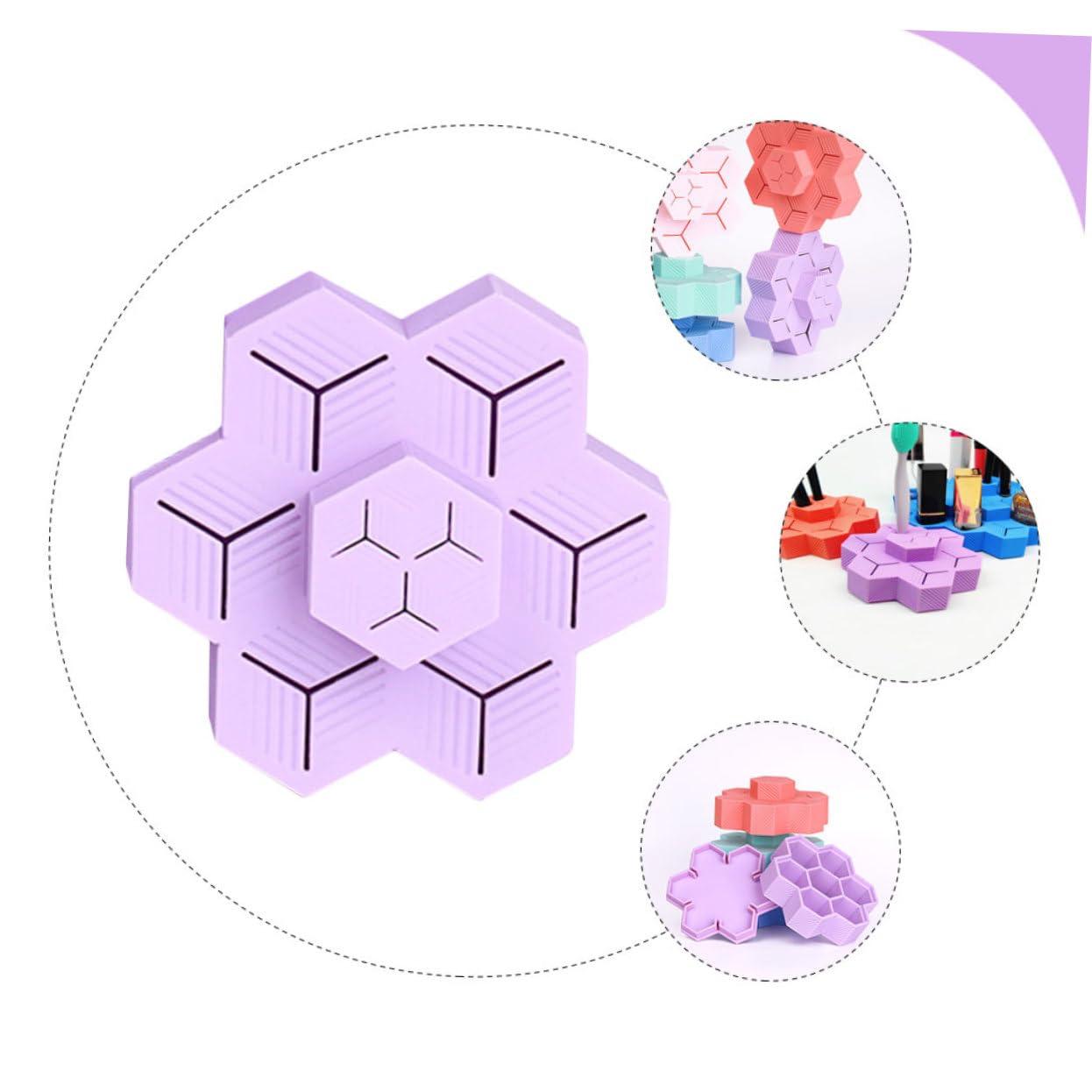 Mikinona Mikinona Lipstick Holder 10x9.5x4cm Purple Silicone Desktop Storage Rack Easy to Clean Home Shop Display Case