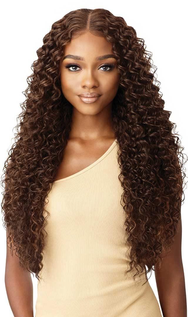 Outre Outre 100% Human Hair Blend HD 360 Edge 13X6 Lace Front Wig KAYREENA (Color:DR4/GDNHNBL)
