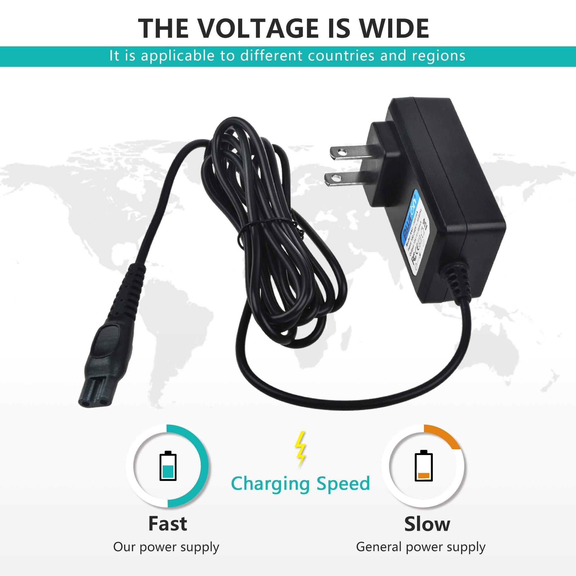 PwrON PwrON Philips Razor Charger, 15V 5.4W AC DC Adapter (6.6ft) Fits for Philips Norelco HQ8505/8500X Shaver Razor HQ RQ QC QT at PT XL HS Series, HQ6070 AT810 PT720 RQ1250 S5000 7867XL QT4050 YS524