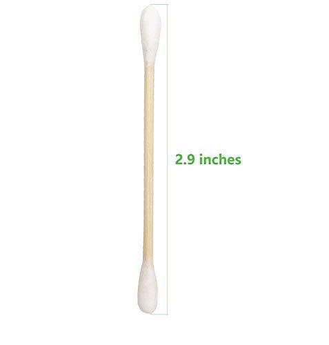 Make My Day Wooden Cotton Swabs (1600) 100% Cotton Double Tipped Cotton Buds Wood Stick Qtip