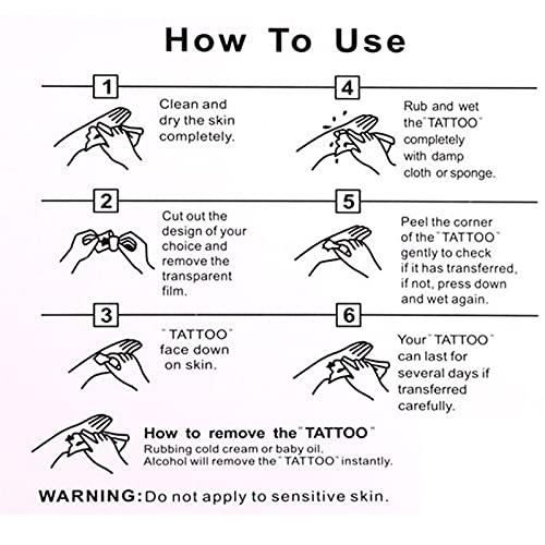 EeXUAN IOPQQ 5PCS Atlantis Mermaid Queen Waterproof Temporary Tattoos Men Tatuagem Henna Tattoo Stickers Scepter Crystal Kids Tatoo for Girl