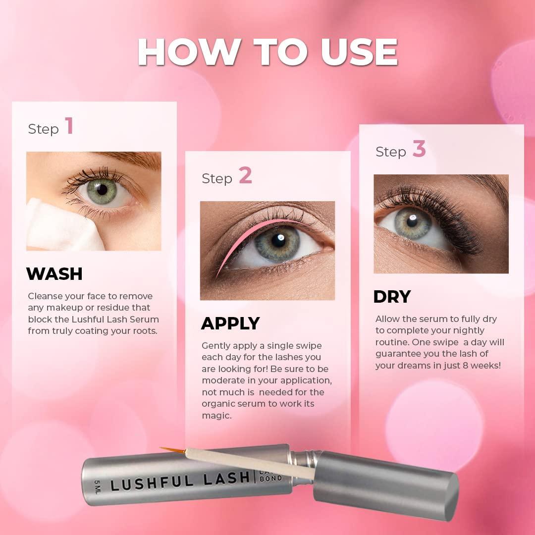 Lushful Lash Lushful Lash Advanced Eyelash Conditioner Growth Serum for Thicker, Longer, Healthier and Fuller Eyelash, Clinic Developed Formula, Enhancer and Lengthener - Friendly to Skin and Cruelty Free (5 ML)