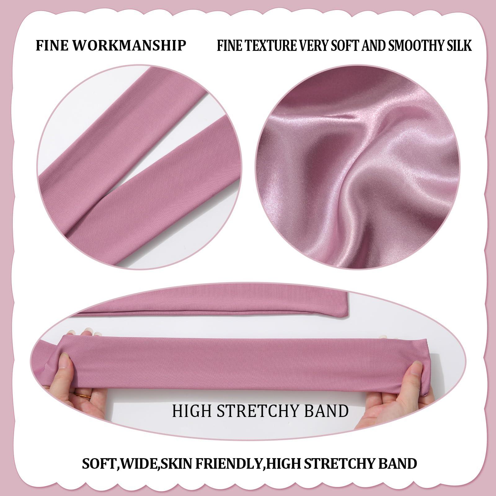 AWAYTR AWAYTR Long Toddler Silk Bonnet for Sleeping Elastic Satin Bonnets for Curly Hair Braid Bonnet Night Cap for Aged 3-12 Kids (Green)