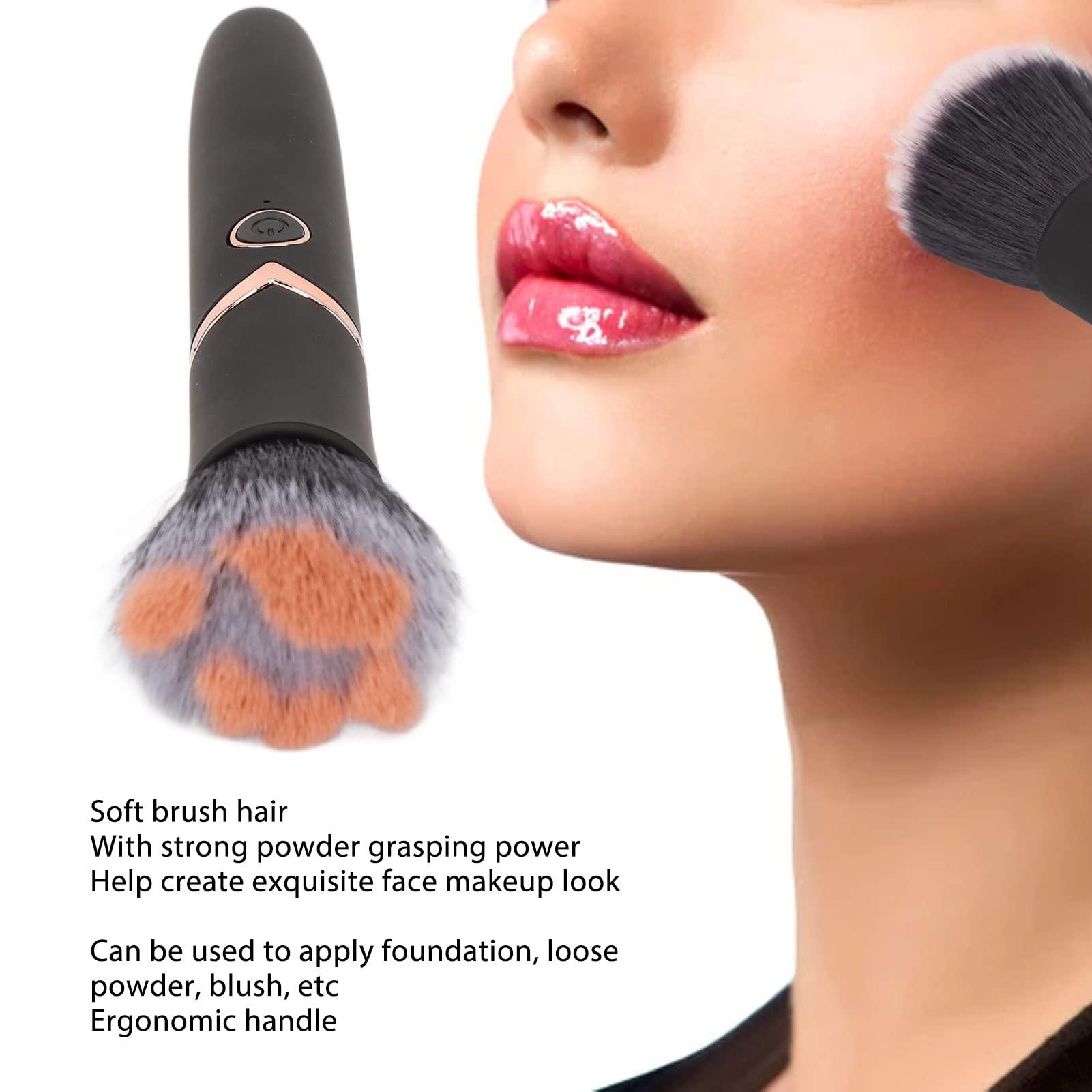 ZJchao ZJchao Electric Makeup Brush, 10 Gears Vibration Electric Blush Loose Powder Brushes Kabuki Brush Makeup Brush Vibrating Makeup Brush Makeup Brushes with Waterproof for Home Travel Use